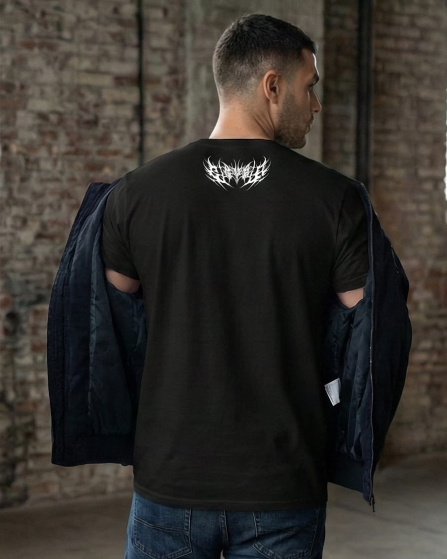 Neo-Tribal Graphic Black T-Shirt