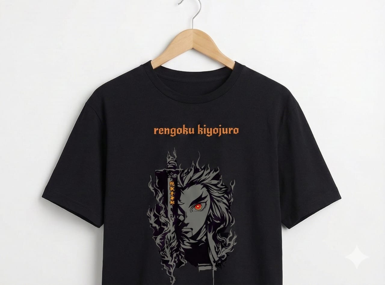 Rengoku Kiyojuro Oversized Graphic T-Shirt - Black
