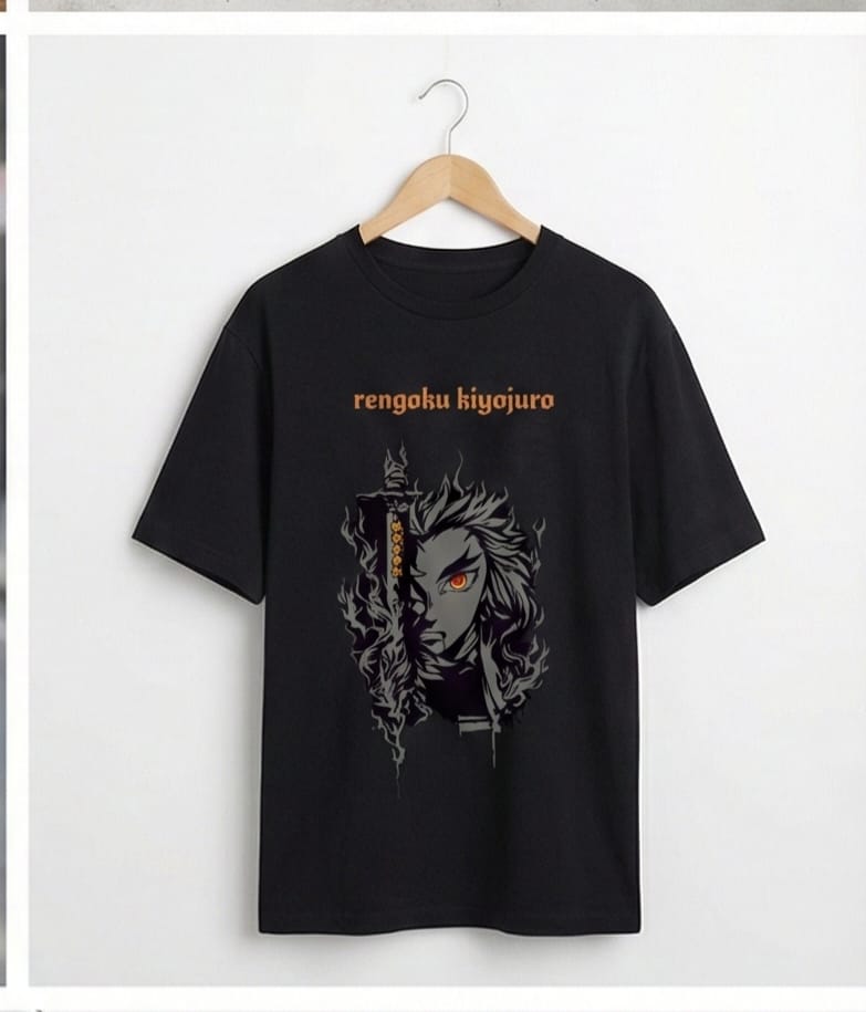 Rengoku Kiyojuro Oversized Graphic T-Shirt - Black