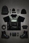Tactical Vest Illusion Oversized T-Shirt - Black