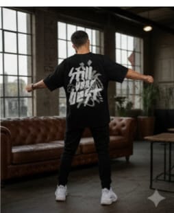 Still Your Best" Graffiti Oversized T-Shirt - Black
