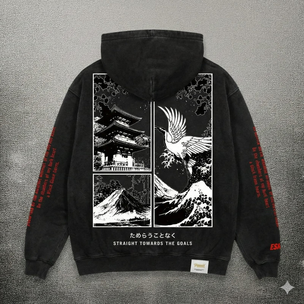 Towards The Goals" Japanese Graphic Hoodie