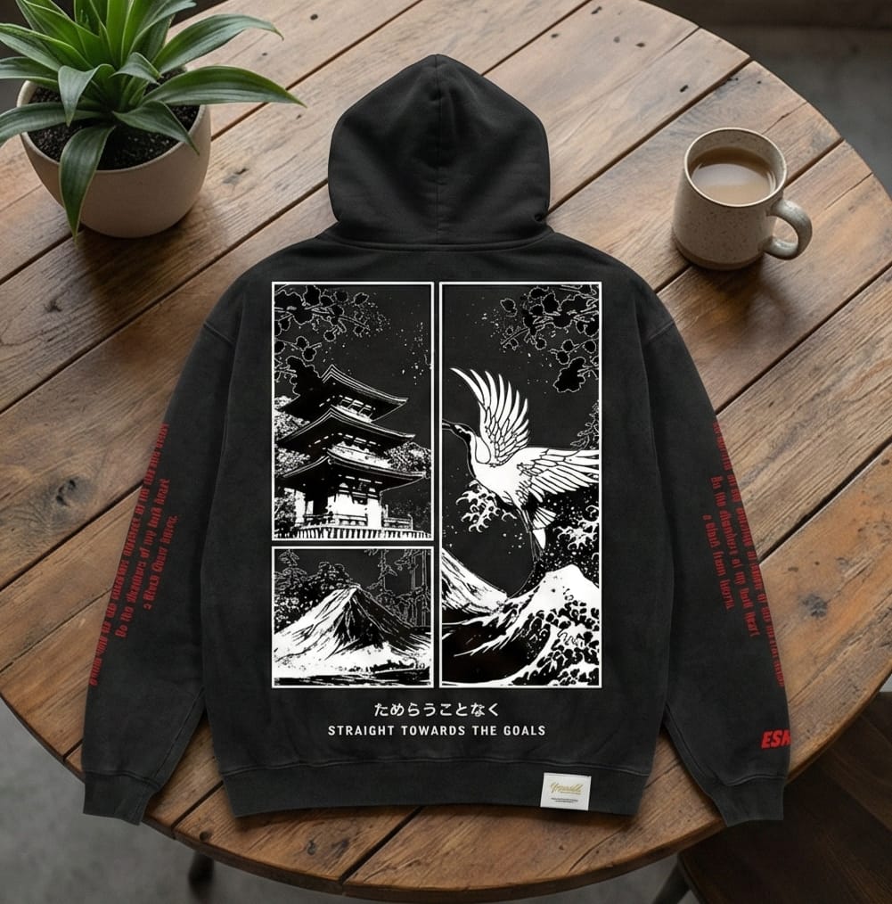 Towards The Goals" Japanese Graphic Hoodie